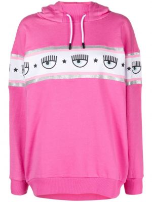 Pamučna hoodie s kapuljačom Chiara Ferragni ružičasta