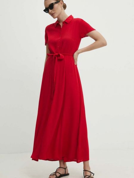 Czerwona sukienka długa Answear Lab