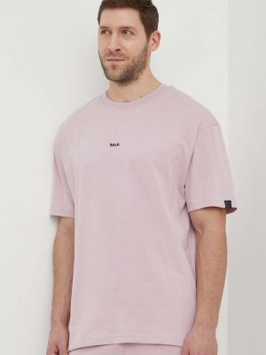 Памучна тениска с дълъг ръкав с апликация Balr. розово