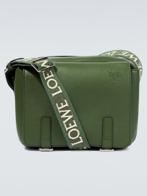 Zielona torba na ramię skórzana Loewe