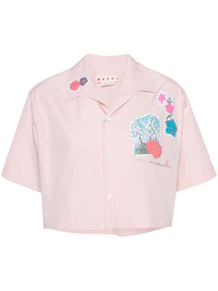 Košulja s cvjetnim printom Marni ružičasta