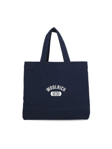 Shopper handtasche aus baumwoll Woolrich blau