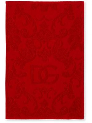 Žakardinis medvilninis chalatas Dolce & Gabbana raudona