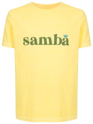 Bavlnené tričko s okrúhlym výstrihom Osklen žltá