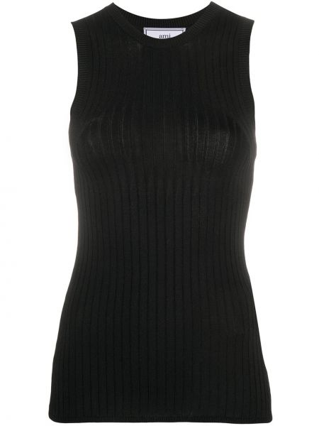Jersey sin mangas de tela jersey Ami Paris negro