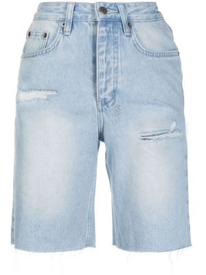 Obrabljene kratke jeans hlače Ksubi modra