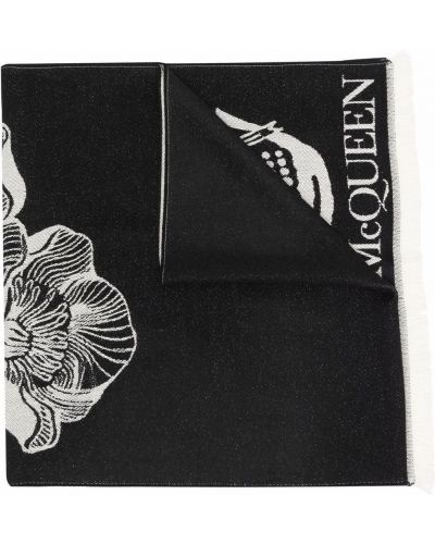 Pañuelo de flores Alexander Mcqueen negro