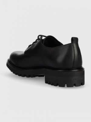 Bőr derby cipő Calvin Klein fekete