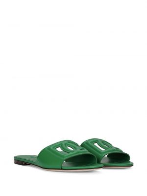 Kožené sandály Dolce & Gabbana zelené