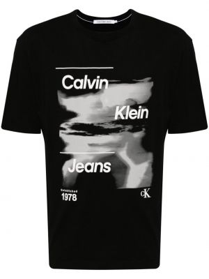 Mustriline puuvillased t-särk Calvin Klein Jeans