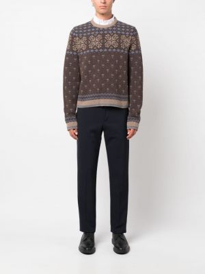 Pull en tricot col rond Thom Browne marron