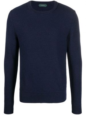 Volneni pulover Zanone modra