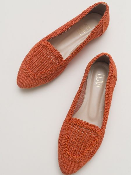 Pantofi tricotate fără toc Luvishoes portocaliu