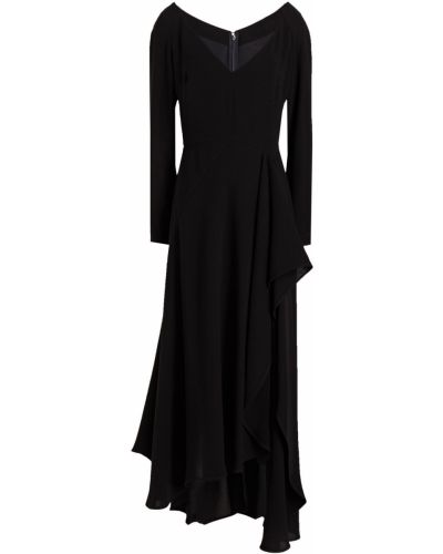 Платье макси из крепа Elie Saab, черное