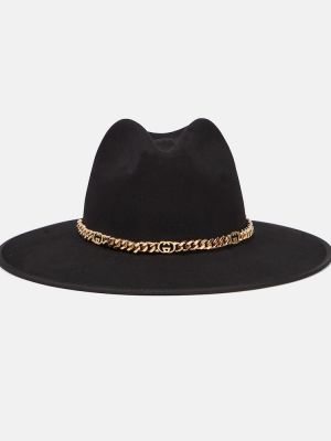 Plstěný vlnený klobúk Gucci čierna