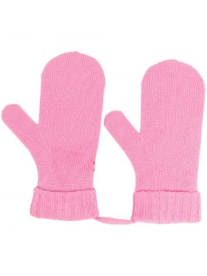 Haftowane rękawiczki wełniane Chinti & Parker różowe