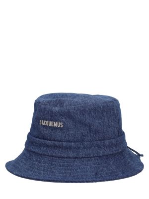 Bavlněný klobouk Jacquemus modrý