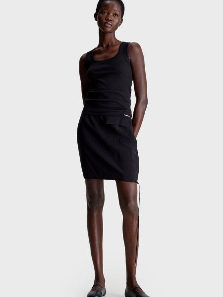 Черная нейлоновая юбка мини из вискозы Calvin Klein