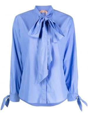 Памучна риза с панделка N°21 синьо