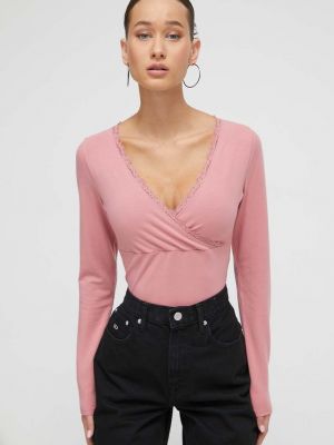 Блуза с дълъг ръкав Hollister Co. розово