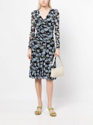 Robe mi-longue à fleurs Dvf Diane Von Furstenberg