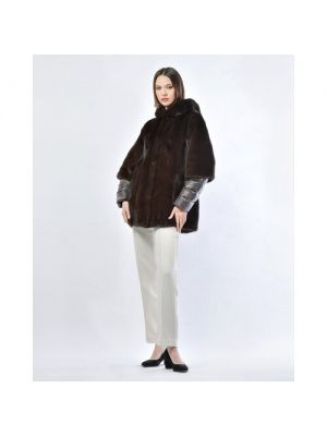 Куртка ANTONIO DIDONE зимняя, укороченная, подкладка, капюшон, 46 коричневый
