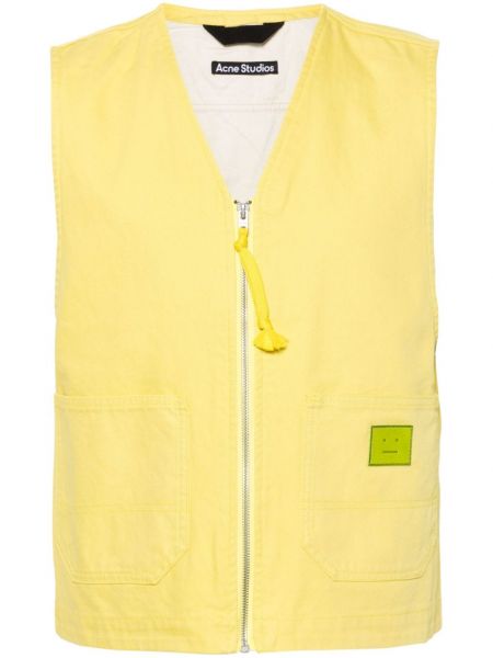 Gilet en coton avec applique Acne Studios jaune