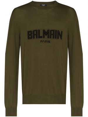 Rund hals lang genser Balmain grønn