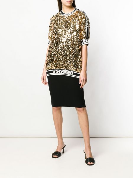 Camiseta con lentejuelas Dolce & Gabbana dorado