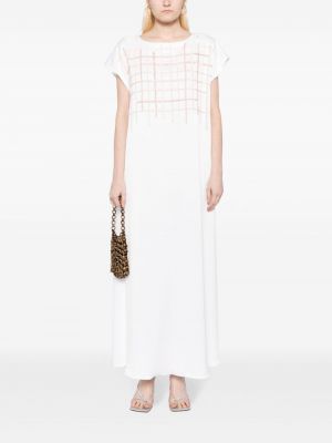 Sukienka długa w abstrakcyjne wzory Shatha Essa biała