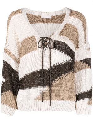 Пуловер с връзки с дантела Liu Jo