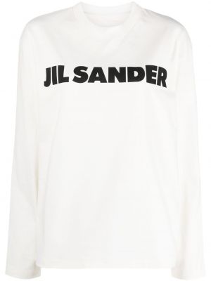 Βαμβακερός φούτερ με σχέδιο Jil Sander λευκό