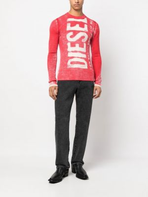 Pullover mit print mit rundem ausschnitt Diesel rot