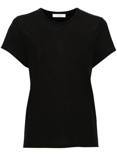 Βαμβακερή μπλούζα με στρογγυλή λαιμόκοψη Zanone μαύρο