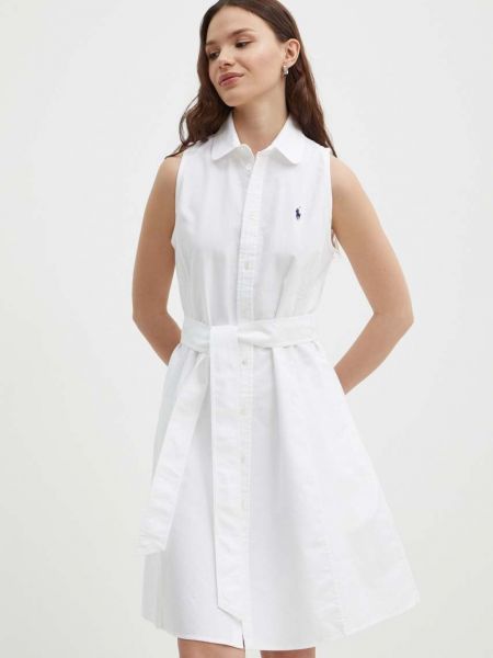 Sukienka midi bawełniana Polo Ralph Lauren biała