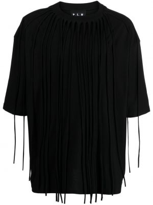 Bavlněné tričko s třásněmi P.l.n. černé
