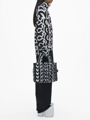 Geantă shopper cu blană Marc Jacobs negru