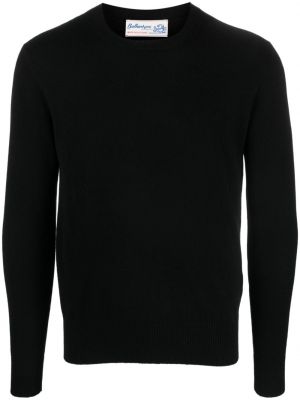 Кашмирен пуловер с кръгло деколте Ballantyne черно