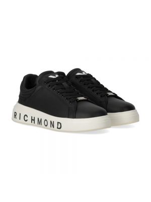 Sneakersy skórzane John Richmond czarne