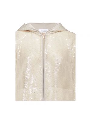 Bluza rozpinana wełniana Brunello Cucinelli biała