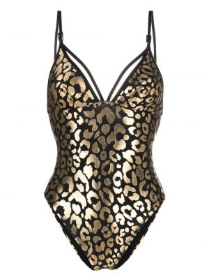 Einteiliger badeanzug mit print mit leopardenmuster Moschino