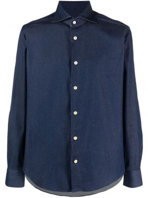 Camicia di cotone Kiton blu
