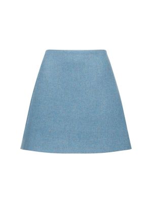 Minigonna di lana Ganni blu