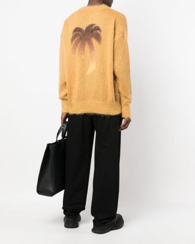Sweter z okrągłym dekoltem Palm Angels żółty