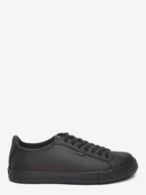 Спортивные кожаные туфли на шнуровке Kickers черные