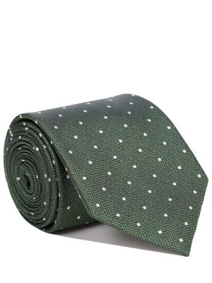 Шелковый галстук Canali зеленый