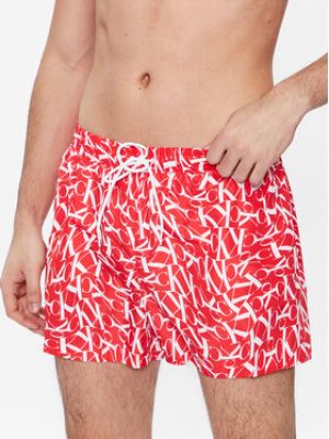 Priliehavé šortky Calvin Klein Swimwear červená