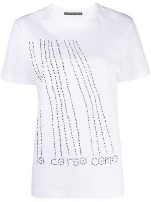 Bombažna majica s potiskom 10 Corso Como bela