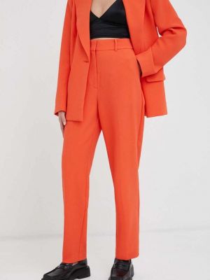 Jednobarevné kalhoty s vysokým pasem 2ndday oranžové