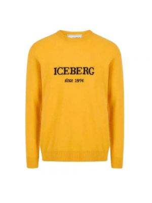 Sweter z okrągłym dekoltem Iceberg pomarańczowy